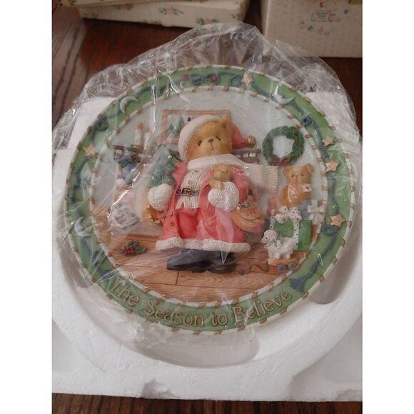 Vintage Cherished Teddies Enesco The Season to Believe Christmas Collector Plate - Picture 1 of 5